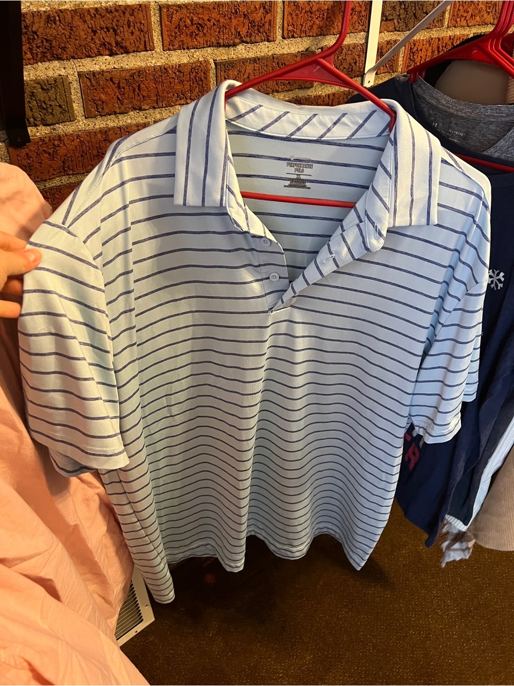 Men's Light Blue Striped Polo Shirt - Classic Casual